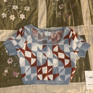 RVCA Red and Gray Geometric Sweater